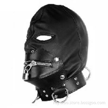 Full Head Fetish Slave Mask Hood Head Bondage Sex Toys Leather Bondage Restraints Mask Slave Erotic Toys Blindfold For Couples